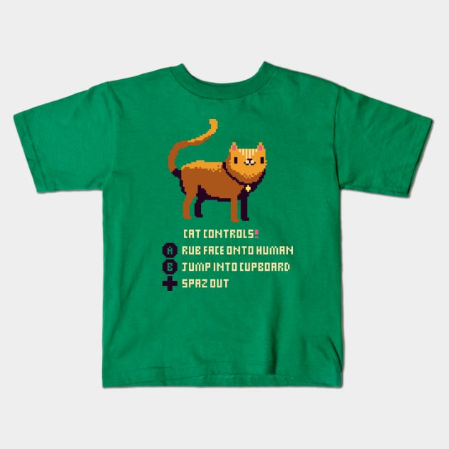 cat controls! Kids T-Shirt by Louisros